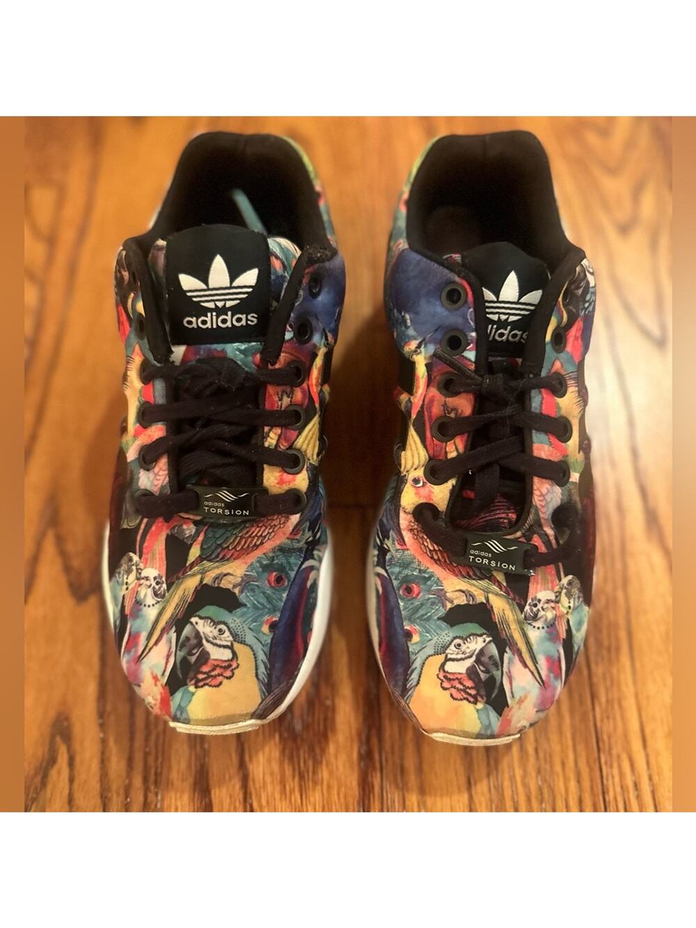Adidas Torsion ZX FLUX Womens 5.5 Flock of Birds Athletic Parrots Jungle UK 4